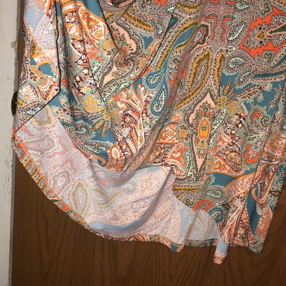 World Unity Matisse Paisley Print Embroidered Sleeveless High Low Dress - Picture 13 of 16